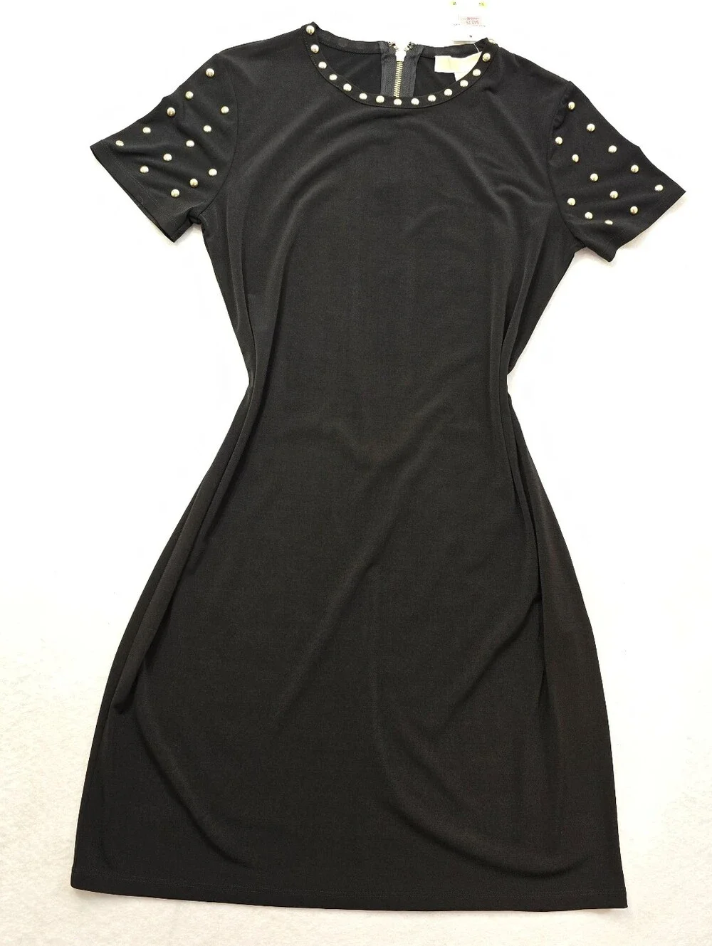 Michael Kors Black Studded Short-Sleeve Bodycon Dress